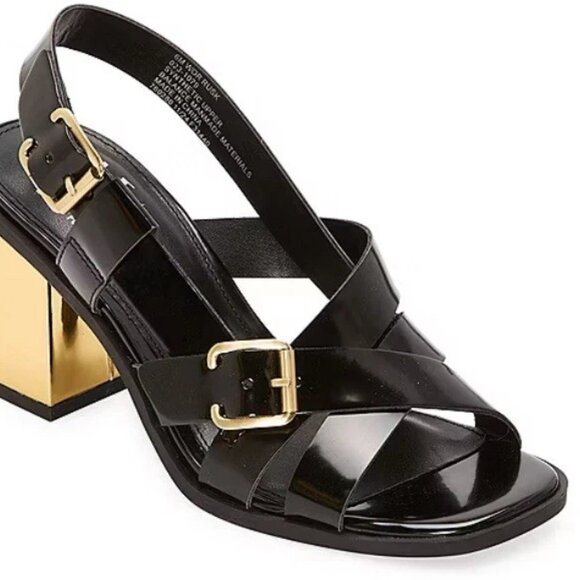 NWB Worthington Womens Rusk Heeled Sandals Black Size 9.5 MSRP $65 - Picture 1 of 6